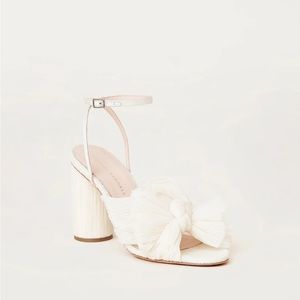 Loeffler Randal Camellia Pearl Pleated Bow Heel